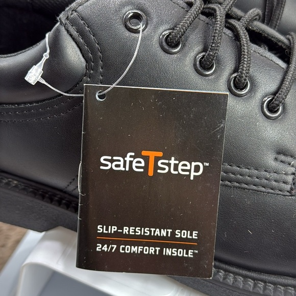 (W4) SafeTstep Comfort Men's Black Oxford Lace Up Work Shoes Anti-Slip 13 Men - Picture 2 of 12